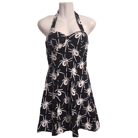 Betsey Johnson Spider Mini Halter Dress - Picture 1 of 3